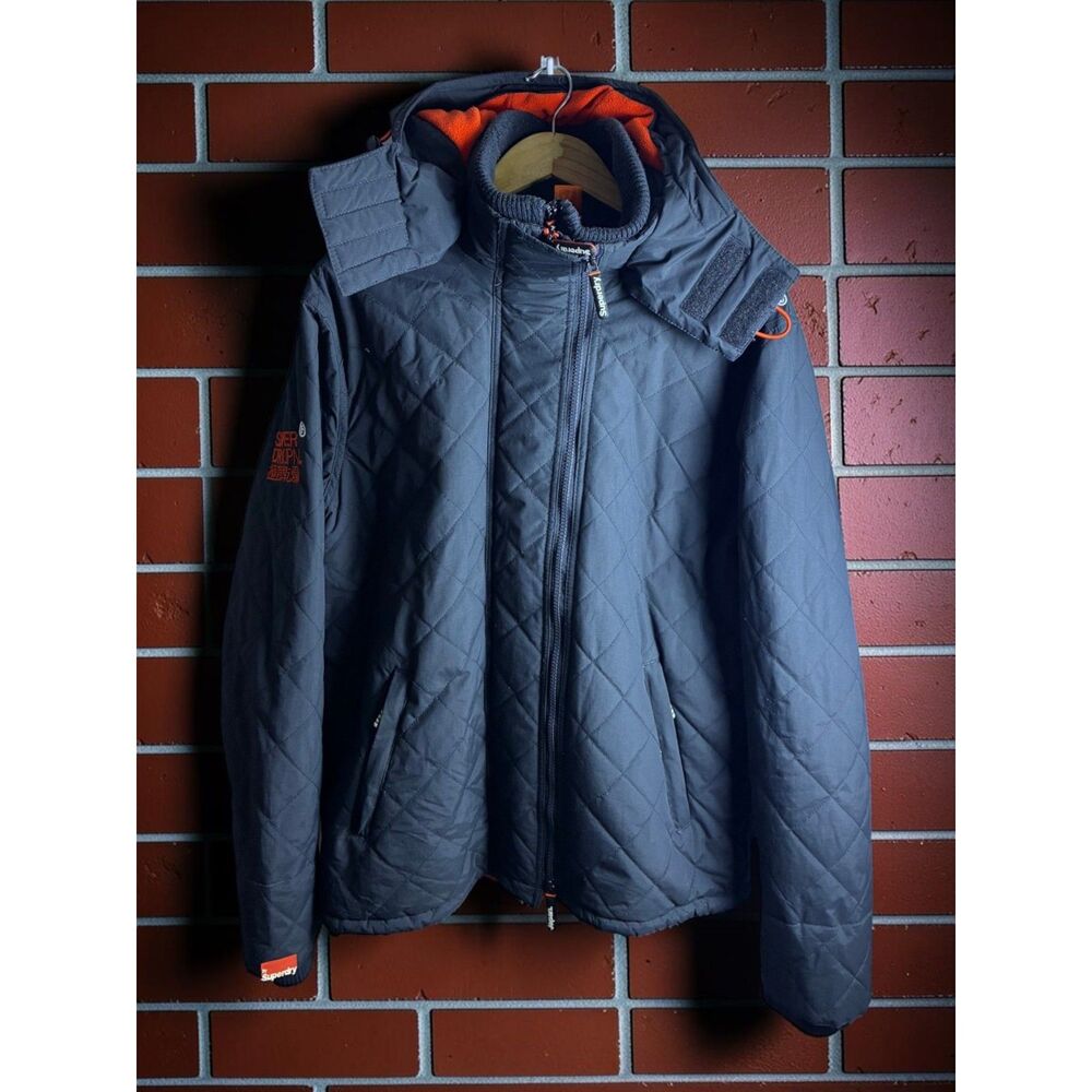 Superdry Original Windcheater Japan Quilted Jacket Men's XXL Black Orange